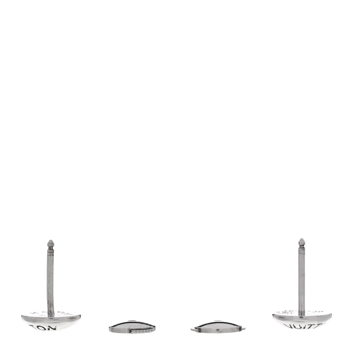 Louis Vuitton 18K White Gold Clous Ear Studs Earrings 3 of 4