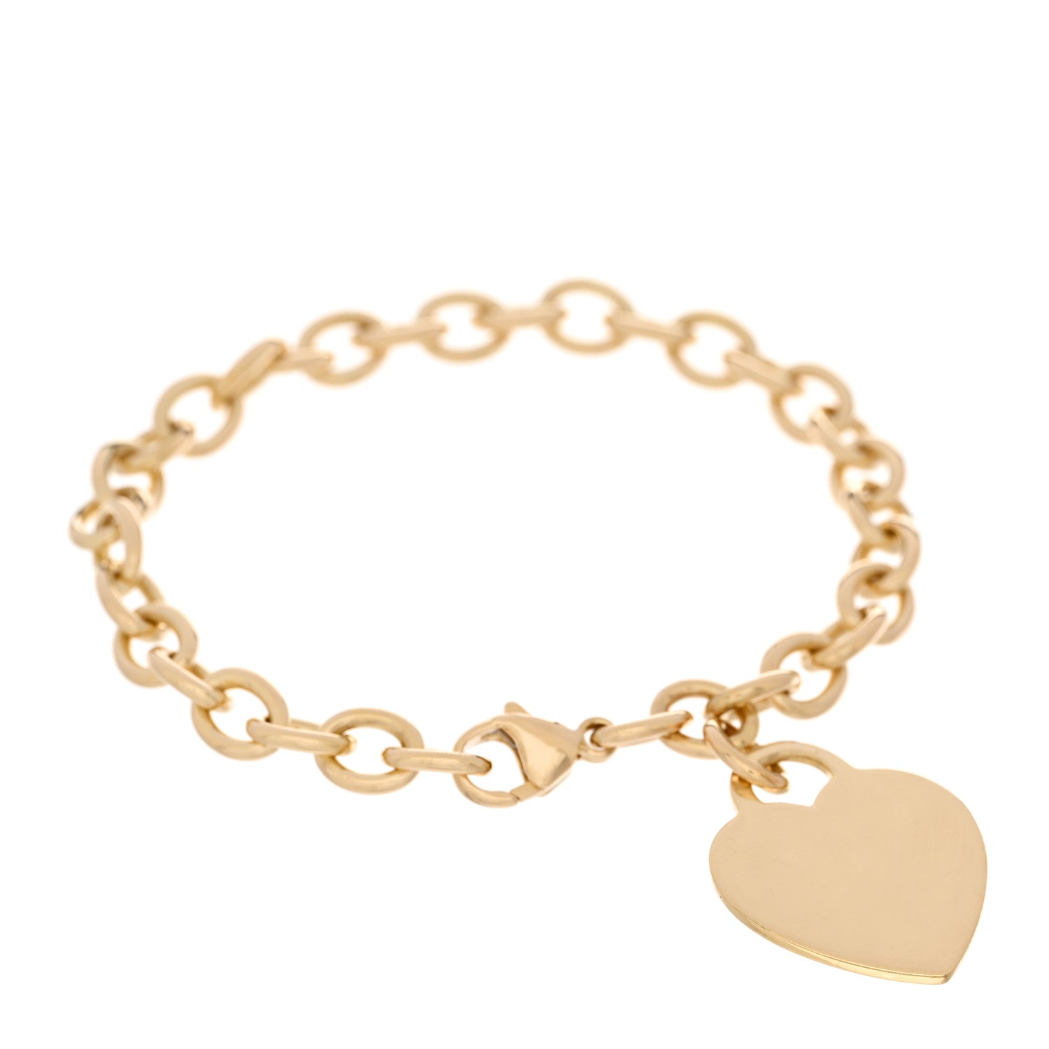 Tiffany 18K Yellow Gold Heart Tag Charm Bracelet 1 of 3