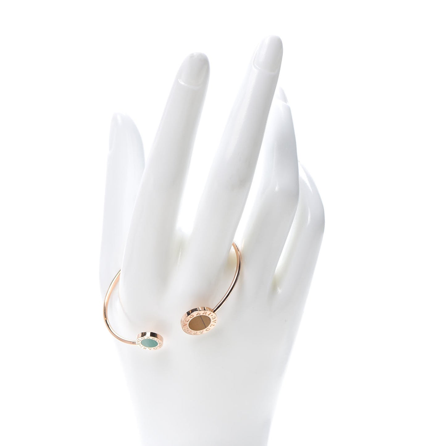 18K Rose Gold Malachite Tiger's Eye BVLGARI BVLGARI Bracelet S