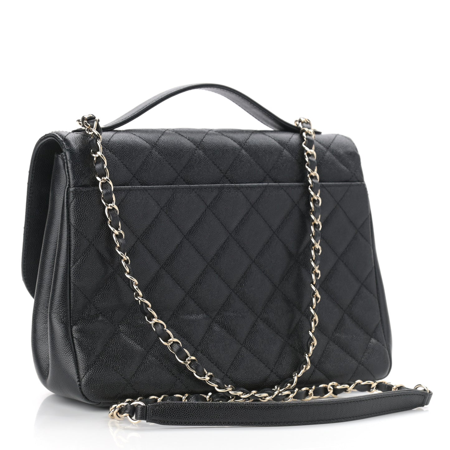 Caviar Quilted Large Business Affinity Flap Black
