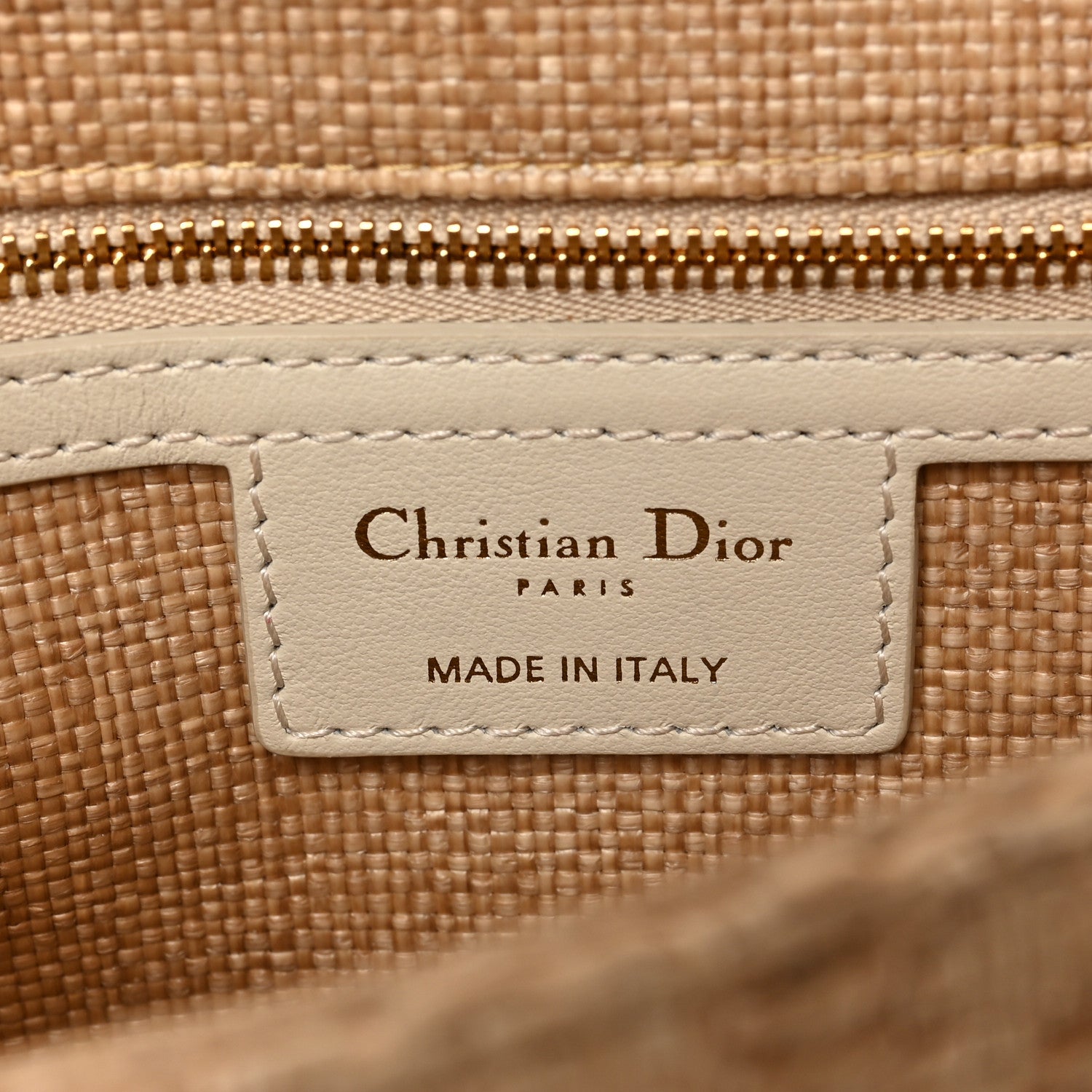 Christian Dior Raffia Calfskin Medium Caro Bag Beige 6 of 8