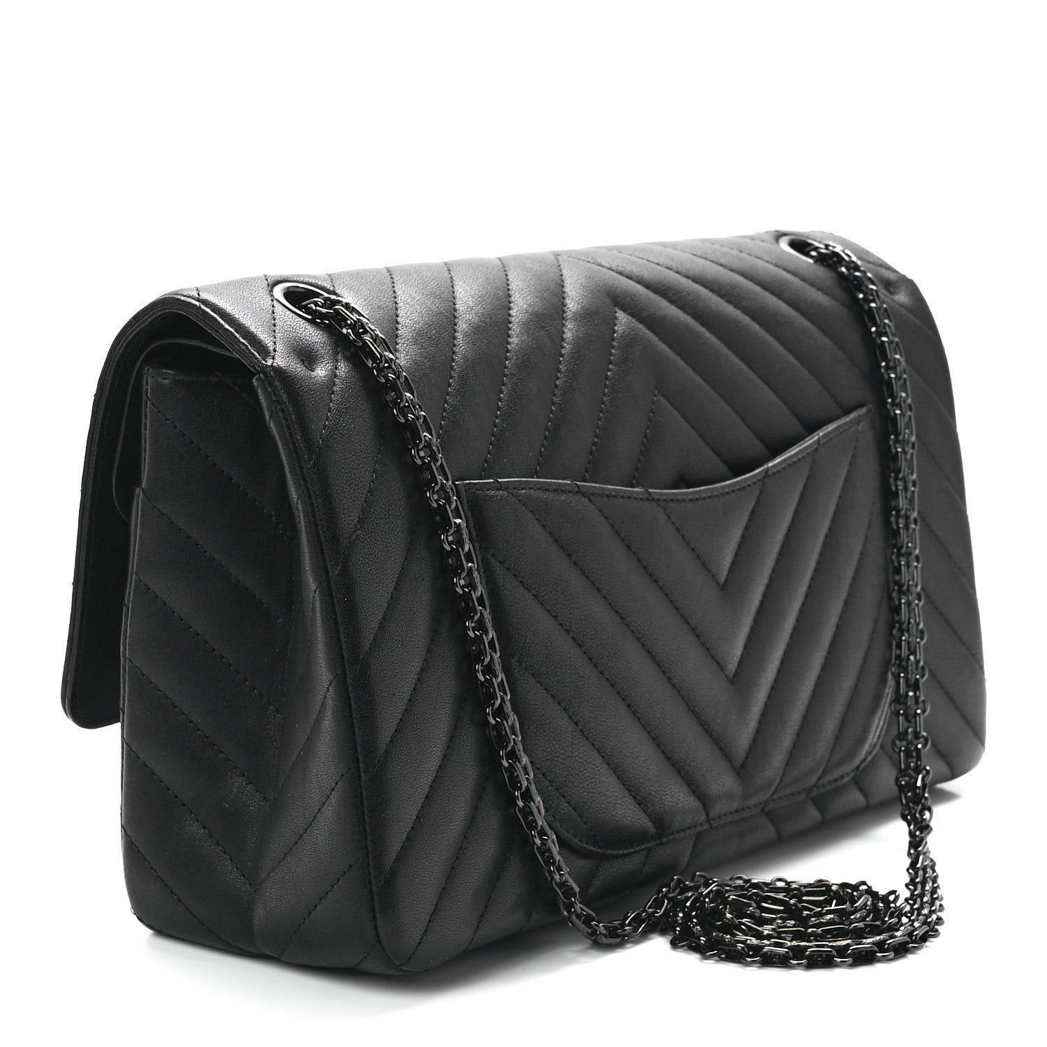 Chanel Sheepskin Chevron Quilted 2.55 Reissue 226 Flap So Black 3 of 11