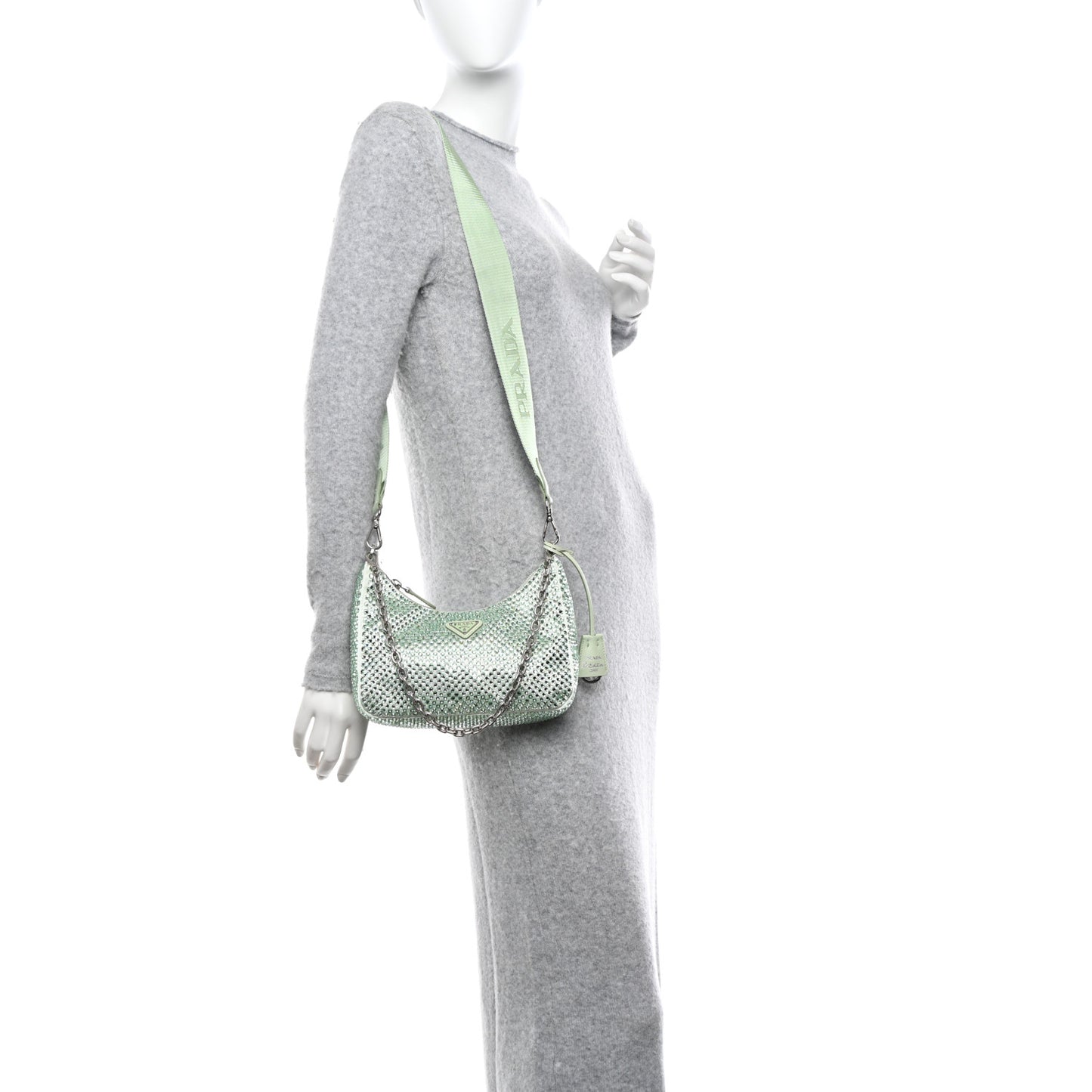 Satin Crystal Re-Edition 2005 Shoulder Bag Acqua