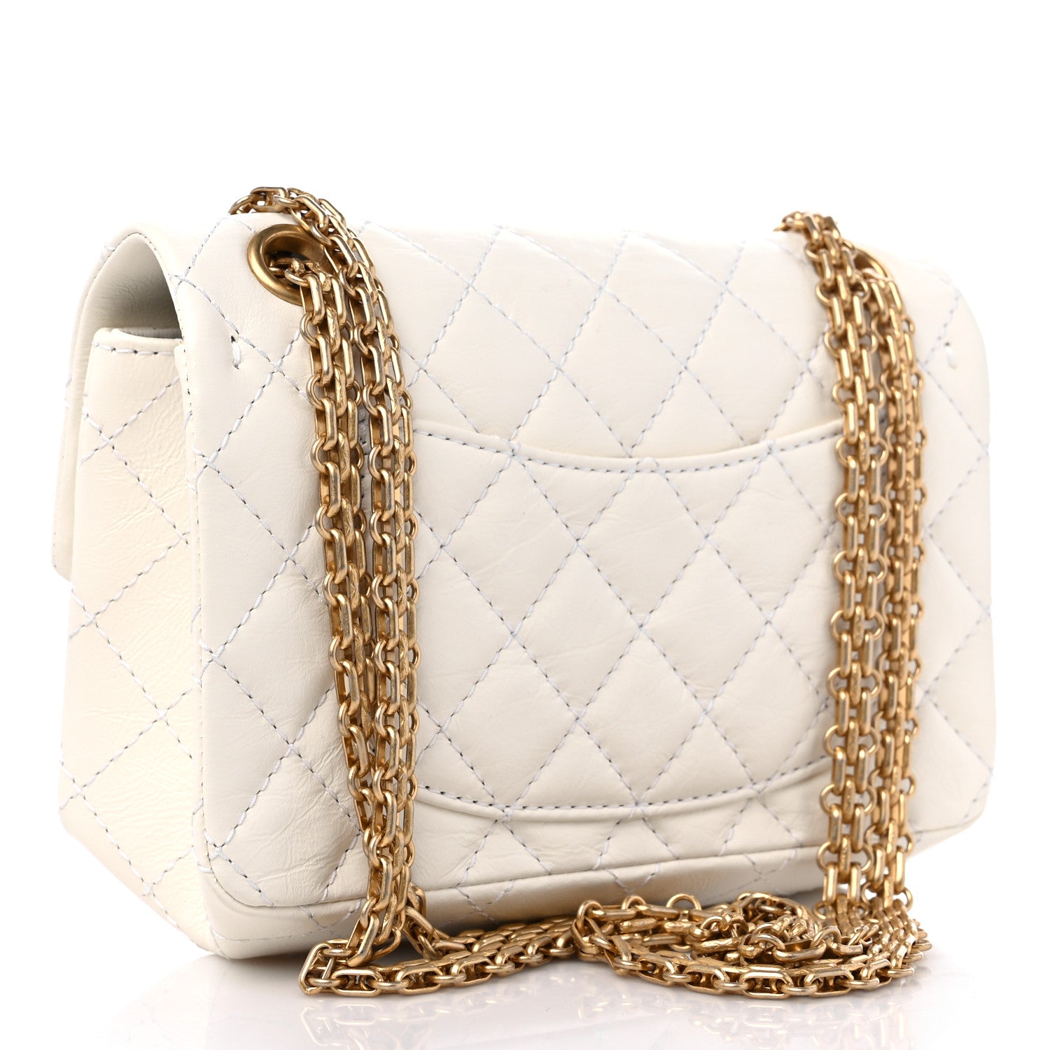 Chanel Aged Calfskin Quilted 2.55 Reissue Mini Flap White 3 of 9