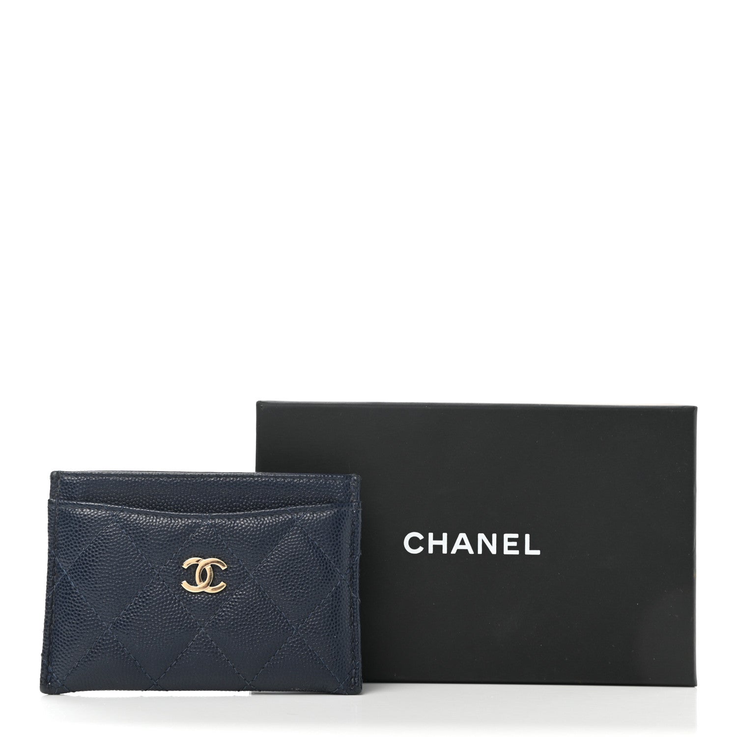 Chanel Caviar Quilted Card Holder Navy 9 of 9