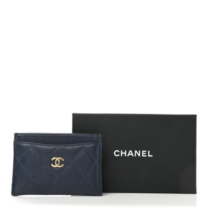Chanel Caviar Quilted Card Holder Navy 9 of 9