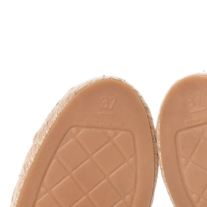 Chanel Lambskin CC Espadrilles 37 Beige Black 6 of 11