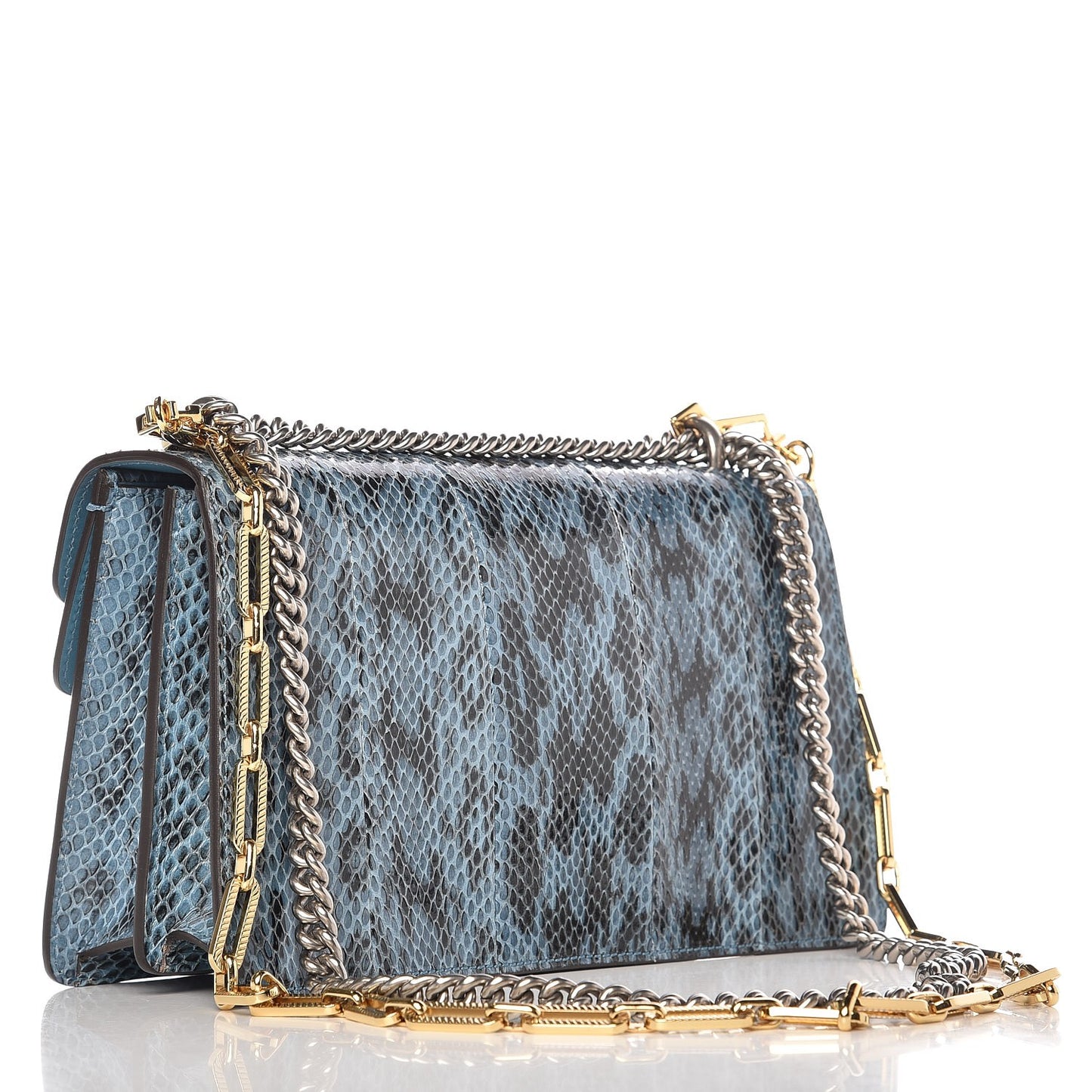 Snakeskin Blind For Love Embroidered Small Dionysus Shoulder Bag Ultramarine Multicolor