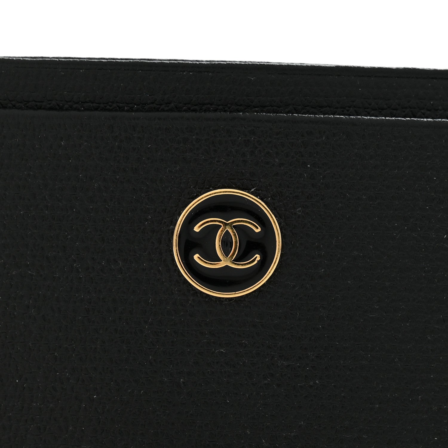 Chanel Calfskin Coco Button Card Holder Black 10 of 11