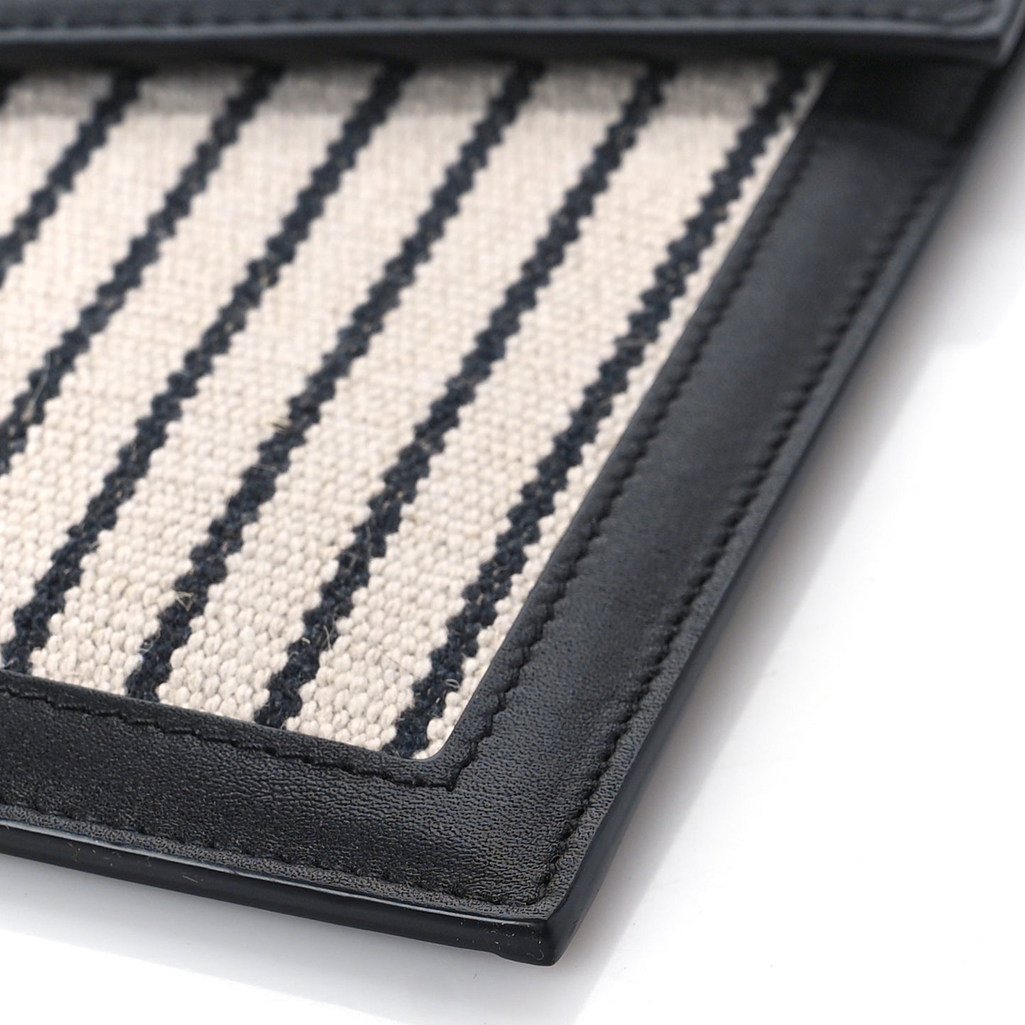 Canvas Striped Uptown Pouch Beige Black
