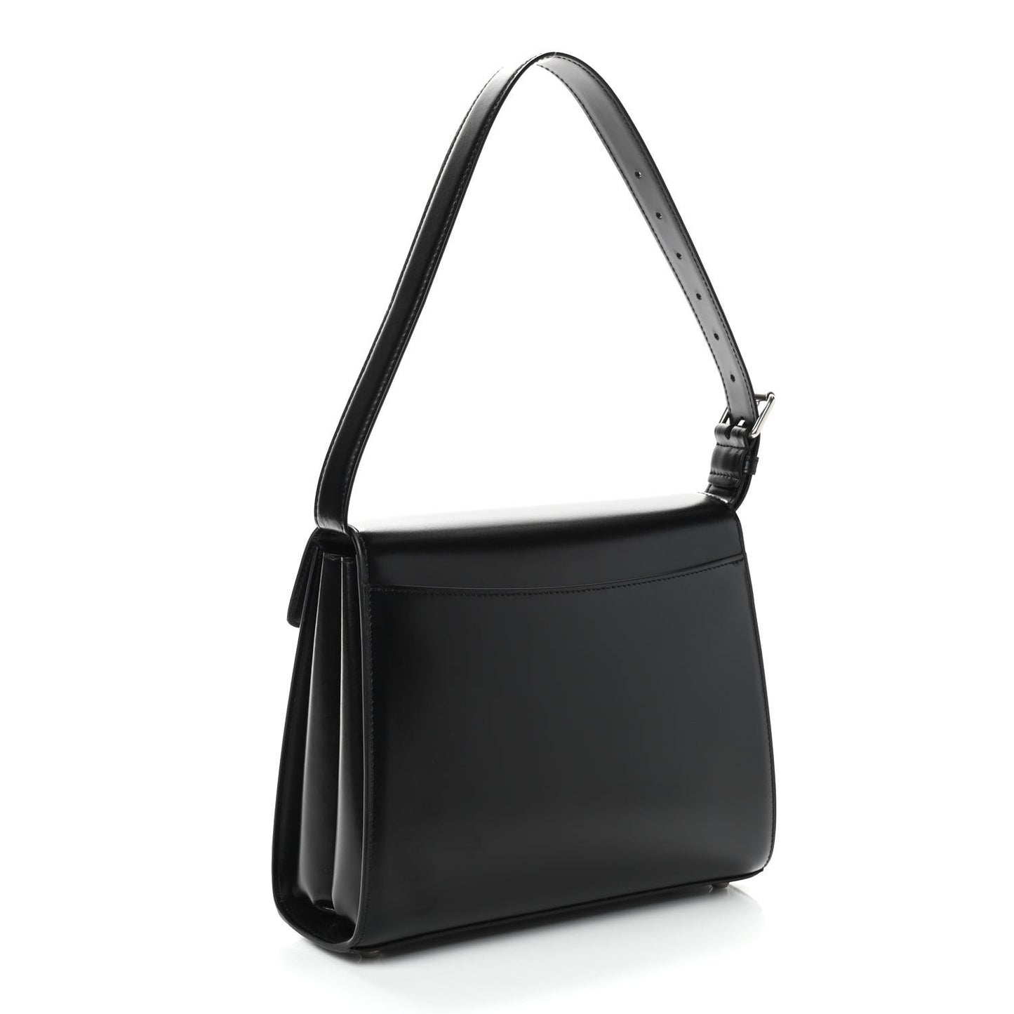 Shiny Box Calfskin Medium Ghost Shoulder Bag Black