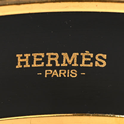 Hermes Enamel Printed Wide Astrologie Nouvelle Bracelet 70 Émail Noir Or 4 of 5