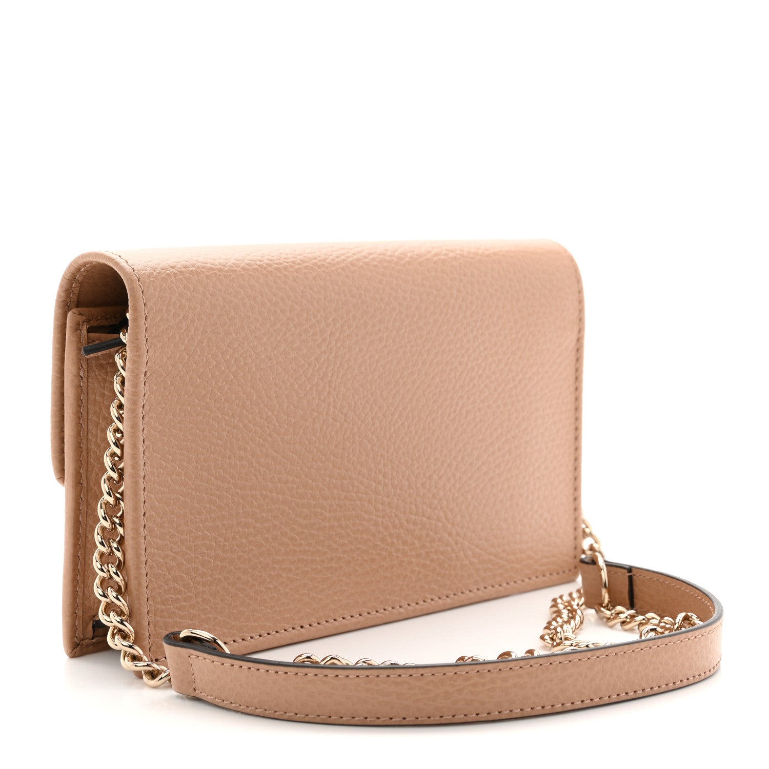 Gucci Dollar Calfskin Interlocking G Chain Wallet Camelia 3 of 10