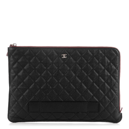 Chanel Caviar Quilted Large Slide Pouch Black 1 of 7