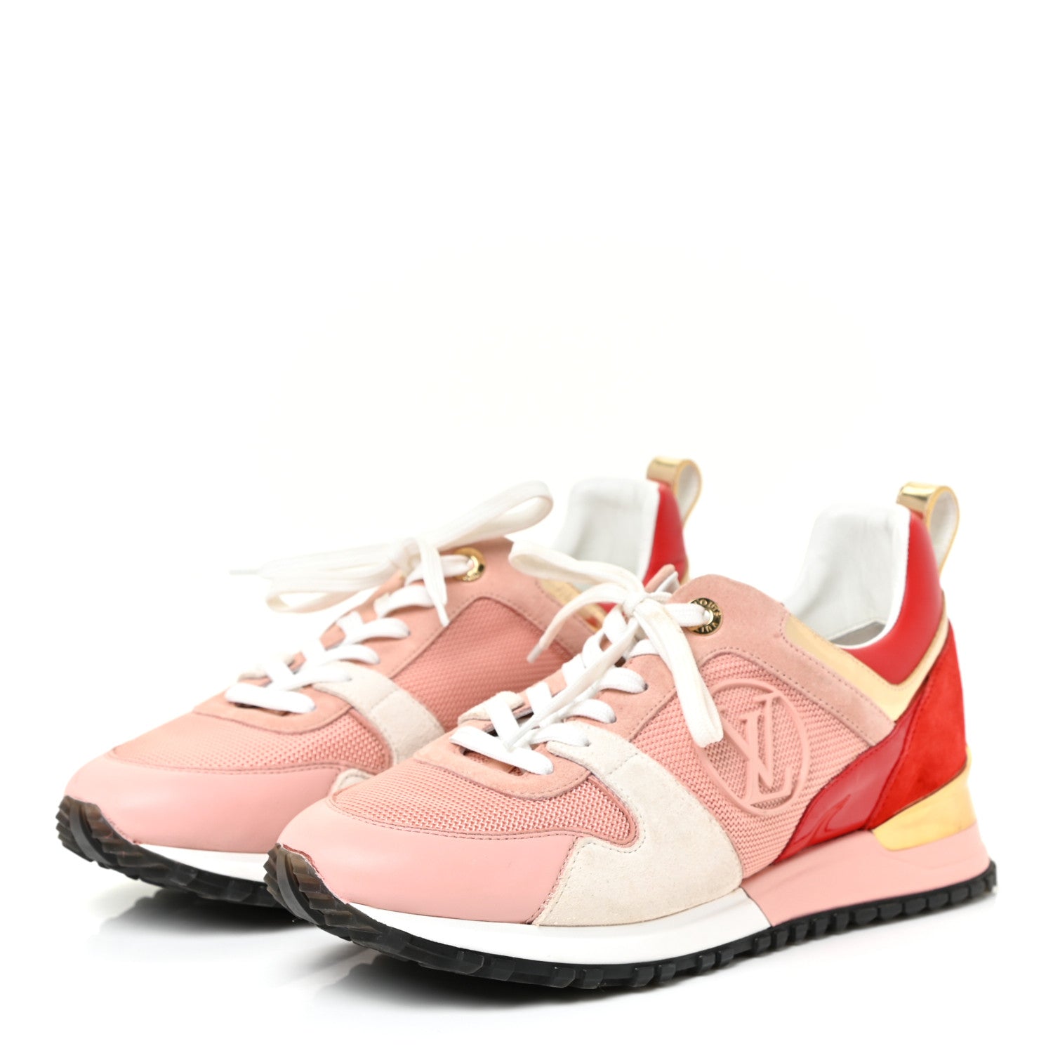 Louis Vuitton Suede Calfskin Run Away Sneakers 38.5 Rouge Pink 3 of 19