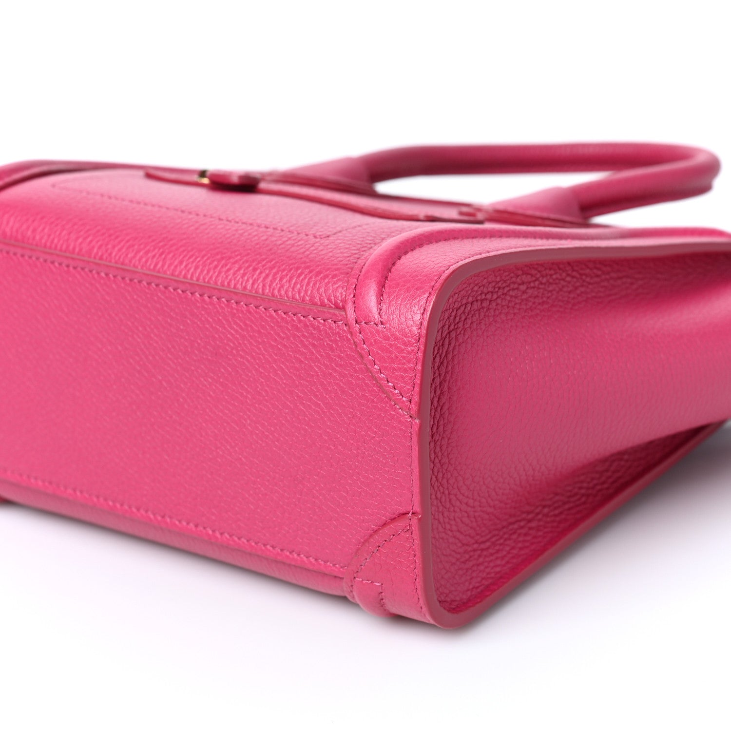 Celine Drummed Calfskin Nano Luggage Fuchsia 9 of 9