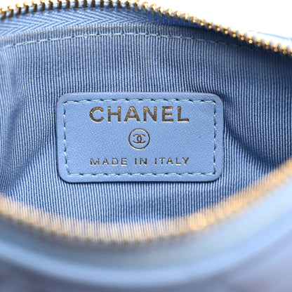 Chanel Lambskin Quilted Small Cosmetic Case Light Blue 6 of 8