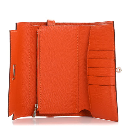 Hermes Epsom Medium Kelly Wallet Feu 5 of 11