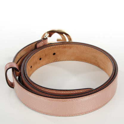 Gucci Metallic Microguccissima Interlocking G Belt Black 90 36 Pink 3 of 9
