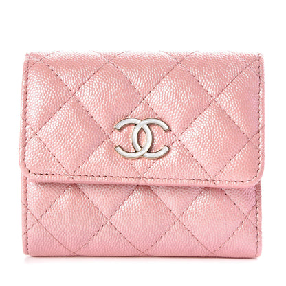 Chanel Iridescent Caviar Quilted Small Flap Wallet Rose Pink 1 of 9
