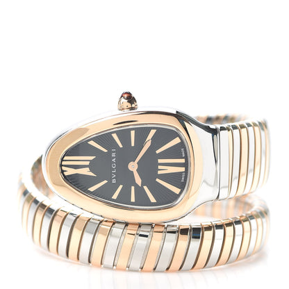 Bulgari Stainless Steel 18K Rose Gold 35mm Serpenti Tubogas Quartz Watch Black 2 of 5