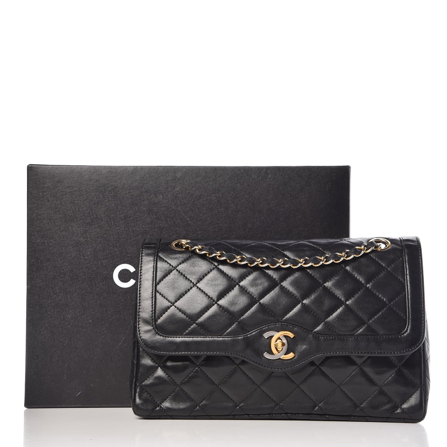 Chanel Lambskin Quilted Medium Double Flap Black 15 of 15