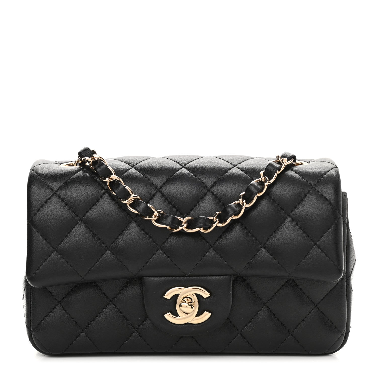 Chanel Lambskin Quilted Mini Rectangular Flap Black 1 of 16