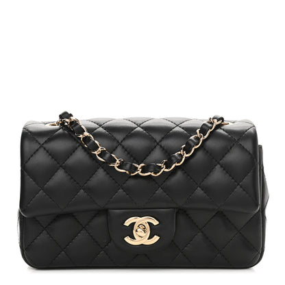Chanel Lambskin Quilted Mini Rectangular Flap Black 1 of 16