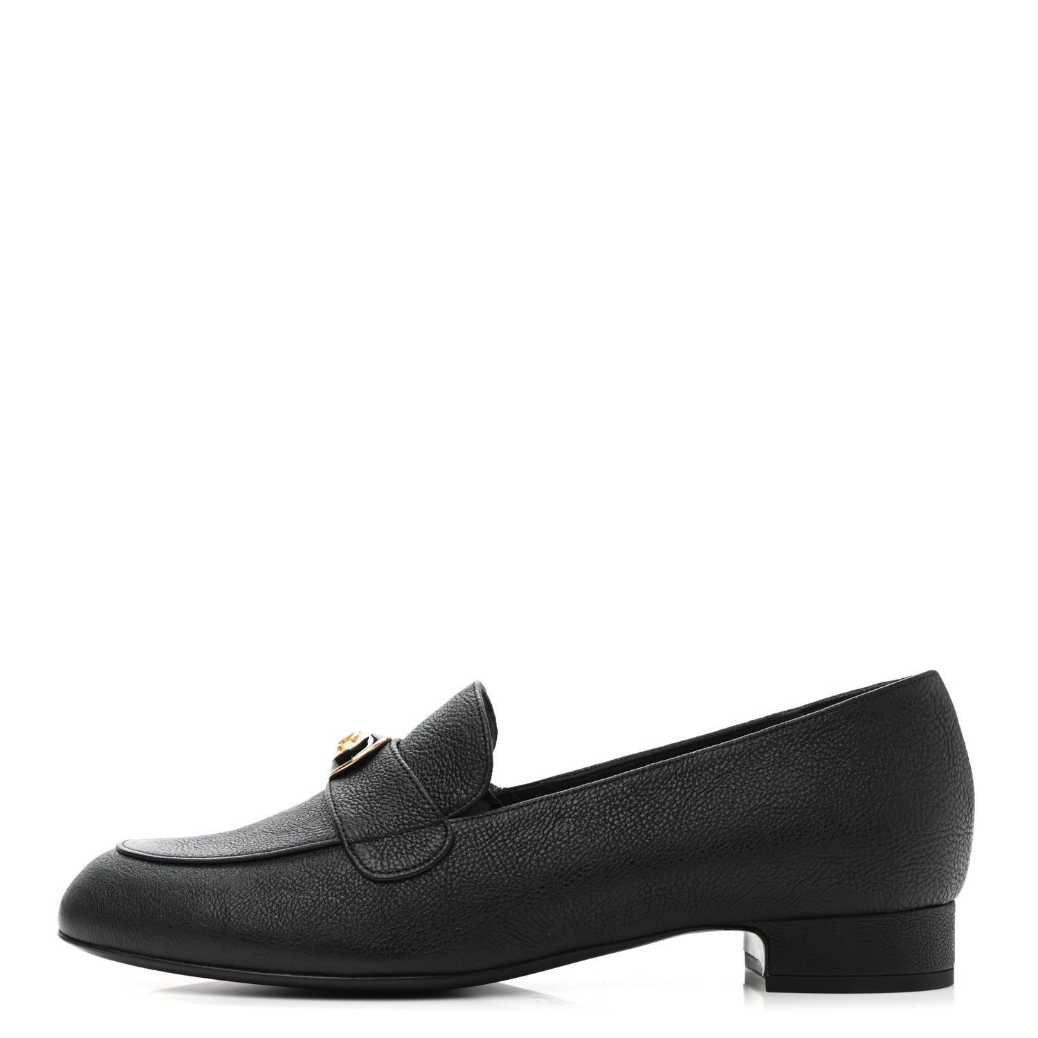 Chanel Calfskin CC Mocassin Loafers 38.5 Black 1 of 8