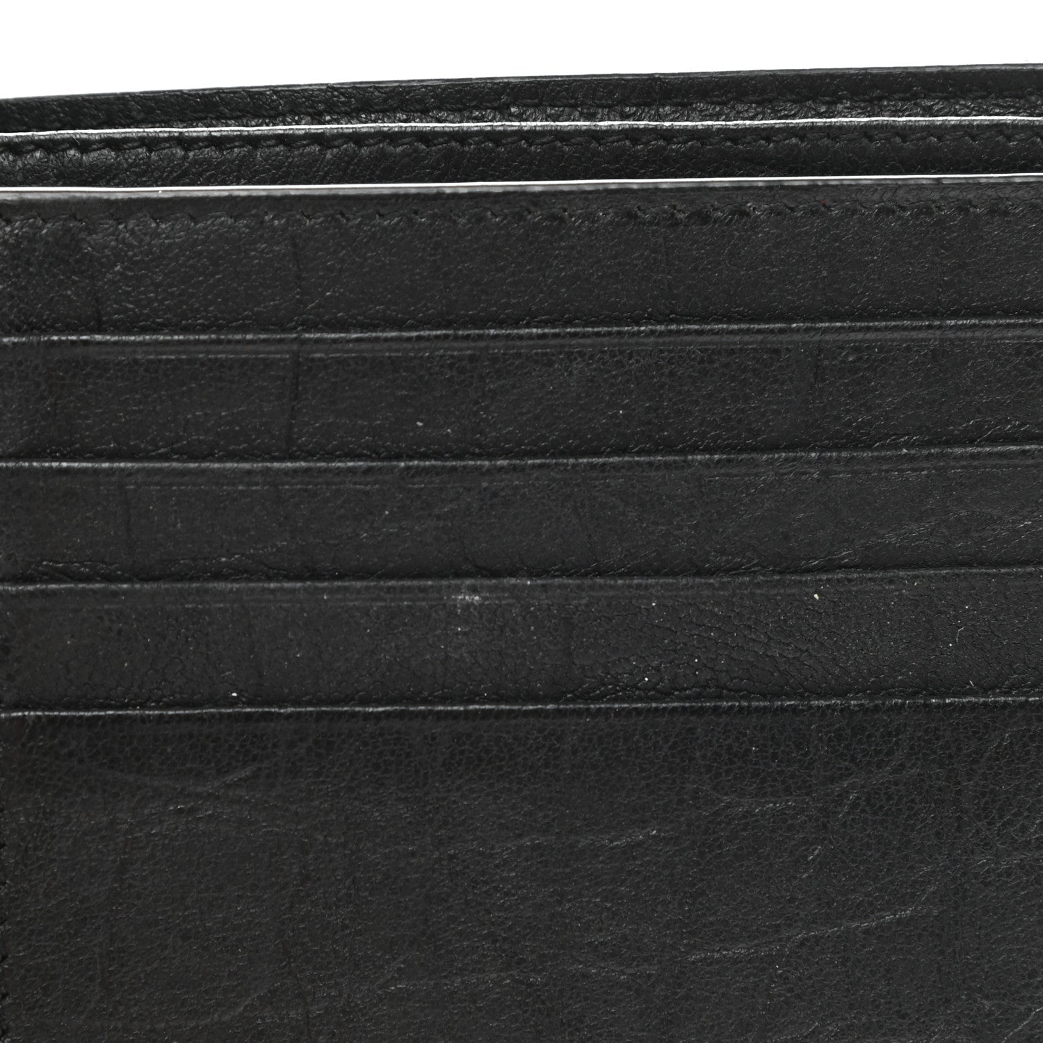 Saint Laurent Calfskin Crocodile Embossed Monogram Bifold Wallet Black 10 of 11