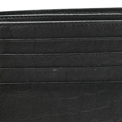 Saint Laurent Calfskin Crocodile Embossed Monogram Bifold Wallet Black 10 of 11