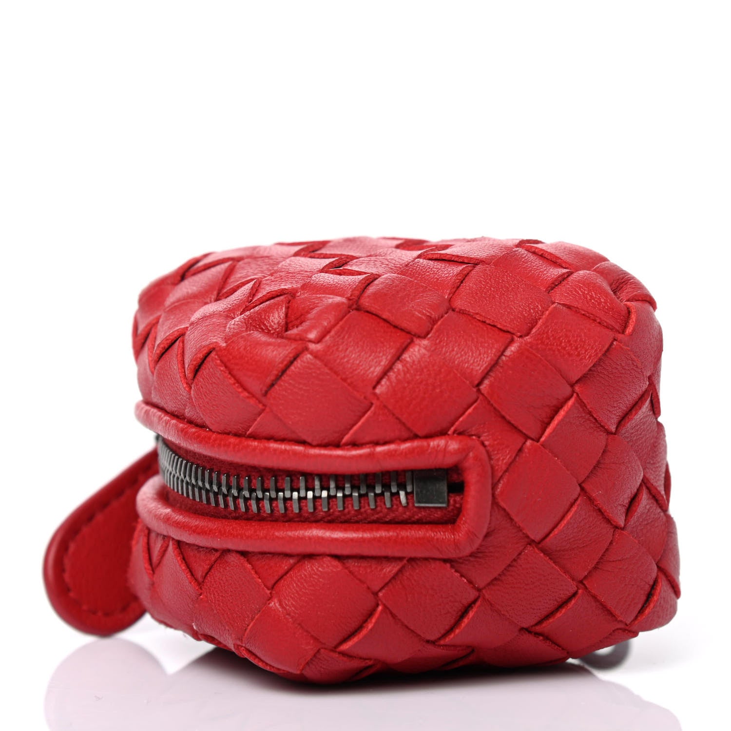 Bottega Veneta Nappa Intrecciato Coin Pouch Key Ring Red 3 of 4