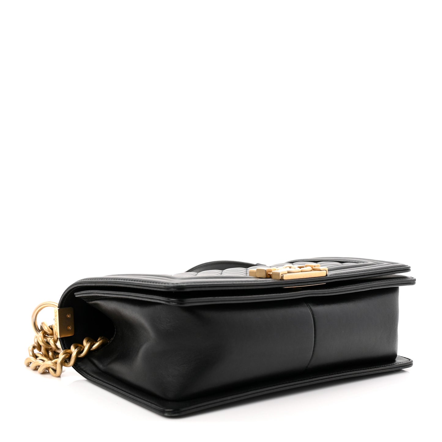 Lambskin Quilted Medium Boy Flap Black