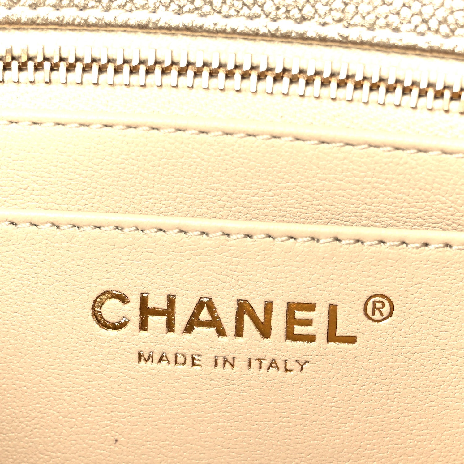 Chanel Metallic Caviar Quilted Medium CC Slide Flap Light Gold 6 of 11
