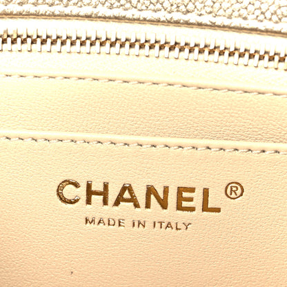 Chanel Metallic Caviar Quilted Medium CC Slide Flap Light Gold 6 of 11