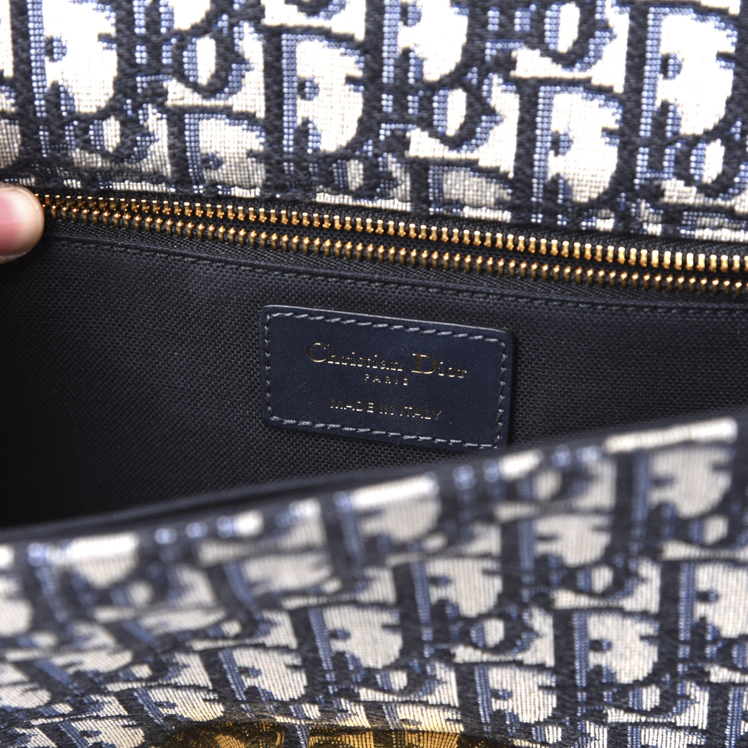 Christian Dior Oblique 30 Montaigne Flap Bag Blue 7 of 11