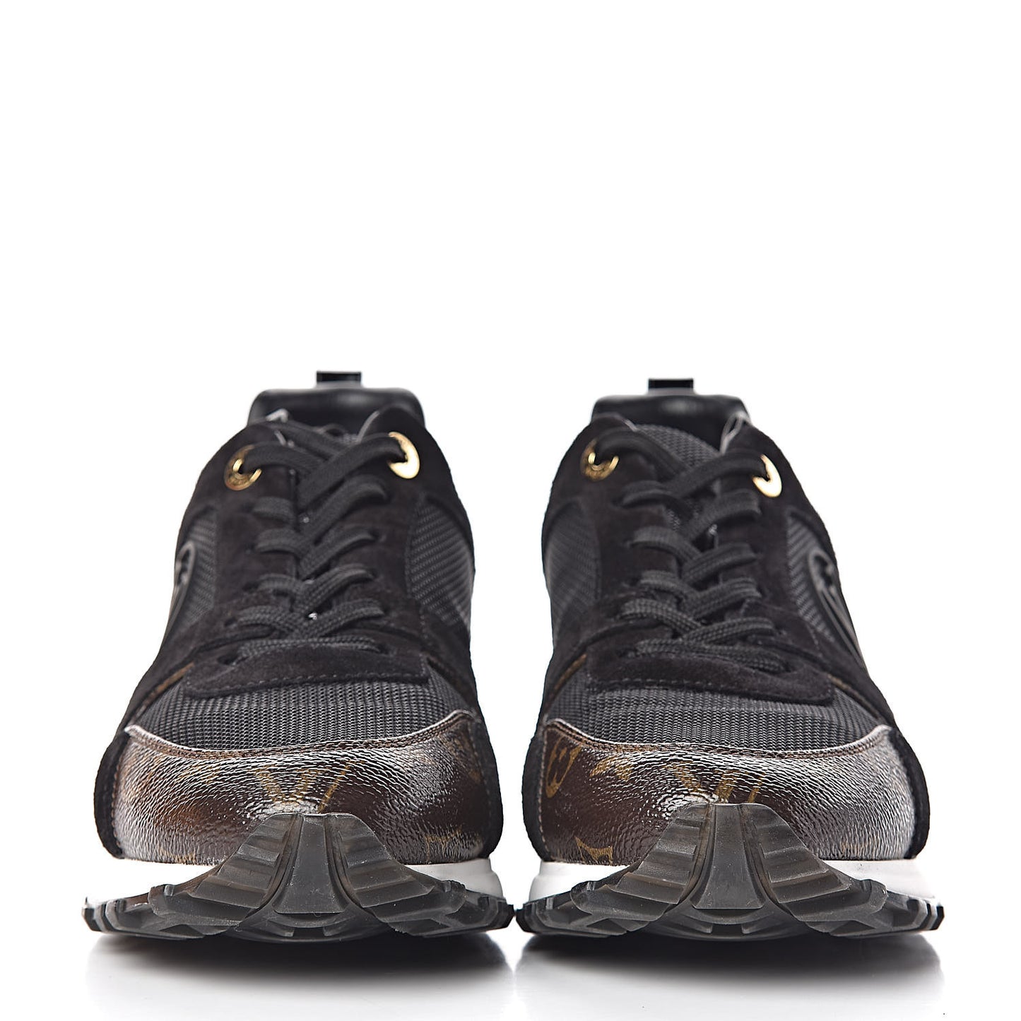 Suede Monogram Run Away Sneakers 39 Black