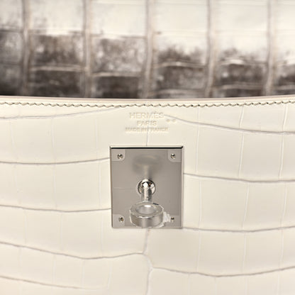Hermes Matte Niloticus Crocodile Himalaya Kelly Retourne 28 White 6 of 11