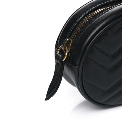 Gucci Calfskin Matelasse GG Marmont Belt Bag 75 30 Black 5 of 11