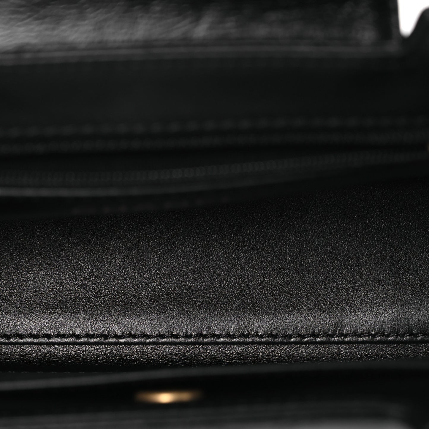 Shiny Aged Calfskin Quilted Nano Kelly Shopper Black