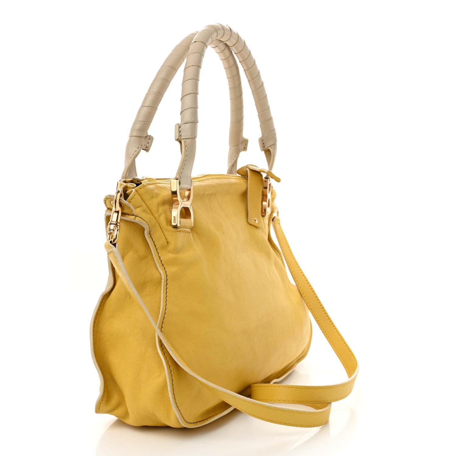Chloe Calfskin Medium Marcie Lock Satchel Mimosa 3 of 13