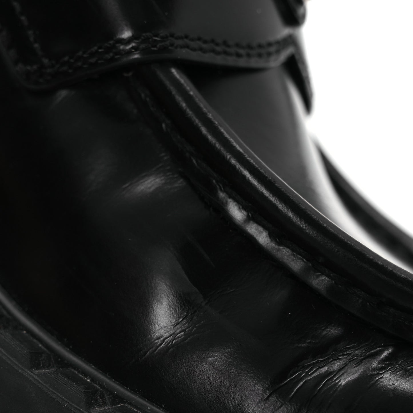 Spazzolato Metal Triangle Logo 50mm Loafers 37.5 Black