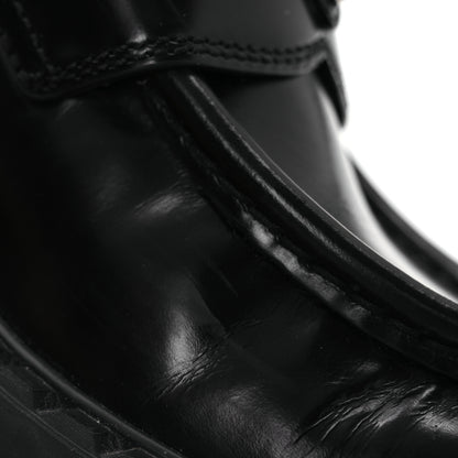 Prada Spazzolato Metal Triangle Logo 50mm Loafers 37.5 Black 11 of 13