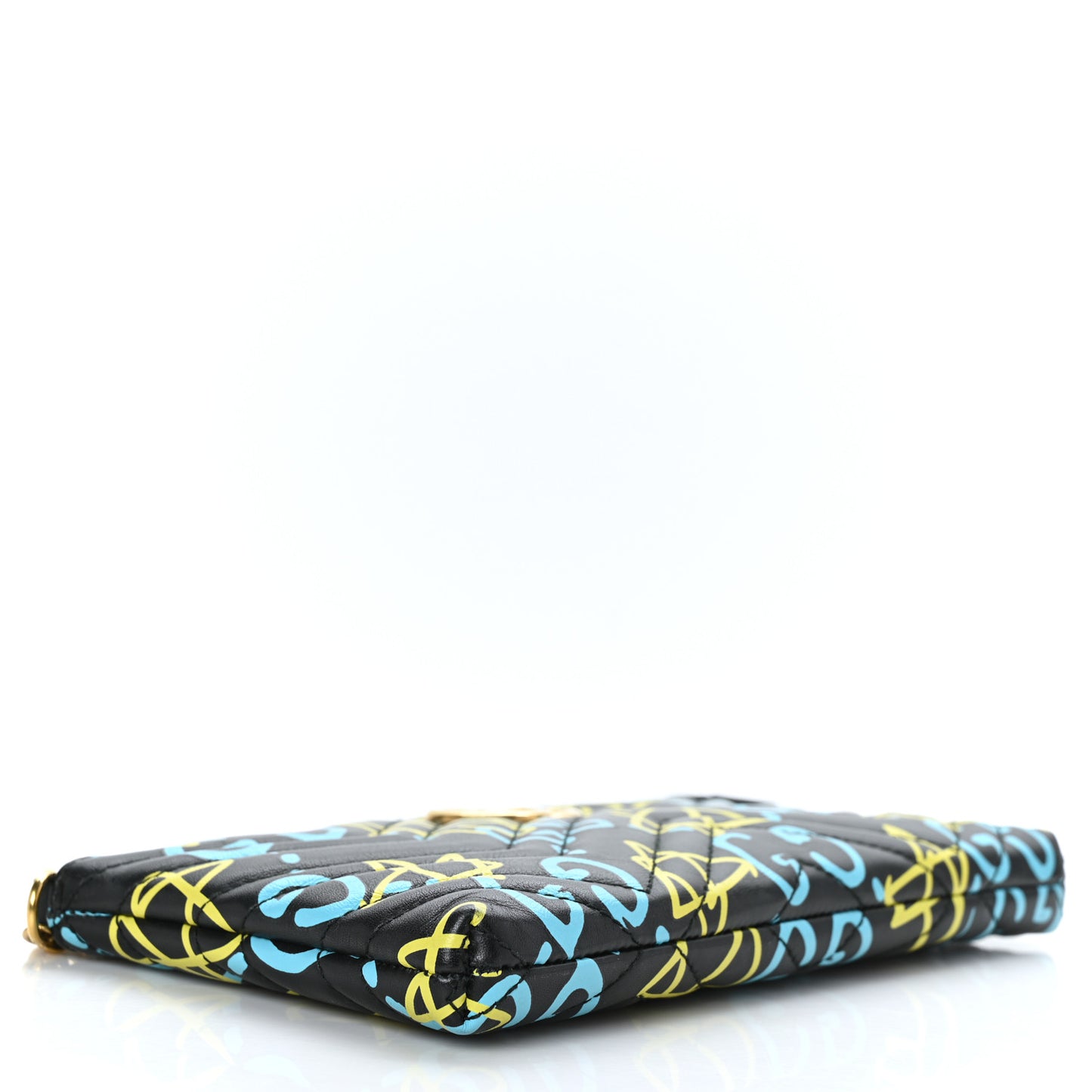Calfskin Matelasse Printed Mini GucciGhost GG Marmont Chain Bag Black New Acquamarine