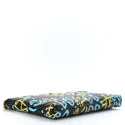Gucci Calfskin Matelasse Printed Mini GucciGhost GG Marmont Chain Bag Black New Acquamarine 4 of 9