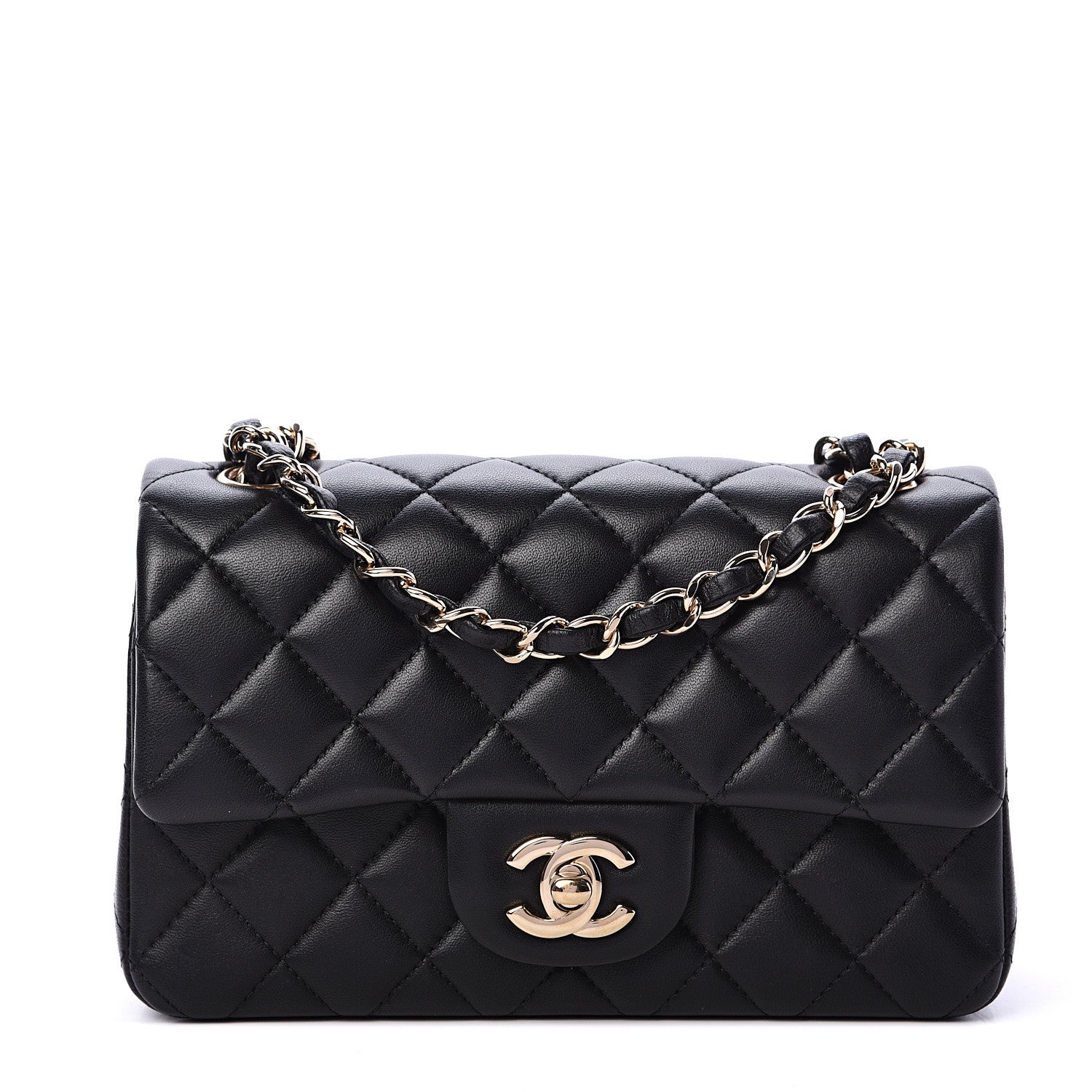 Chanel Lambskin Quilted Mini Rectangular Flap Black 1 of 10