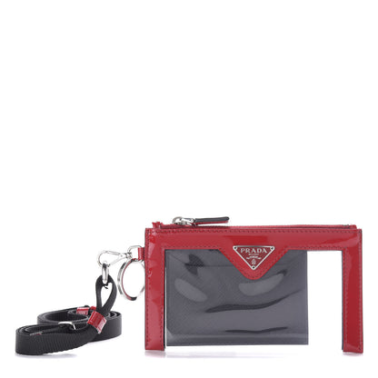 Prada Vernice Plexiglass Card Holder Rosso 2 of 7