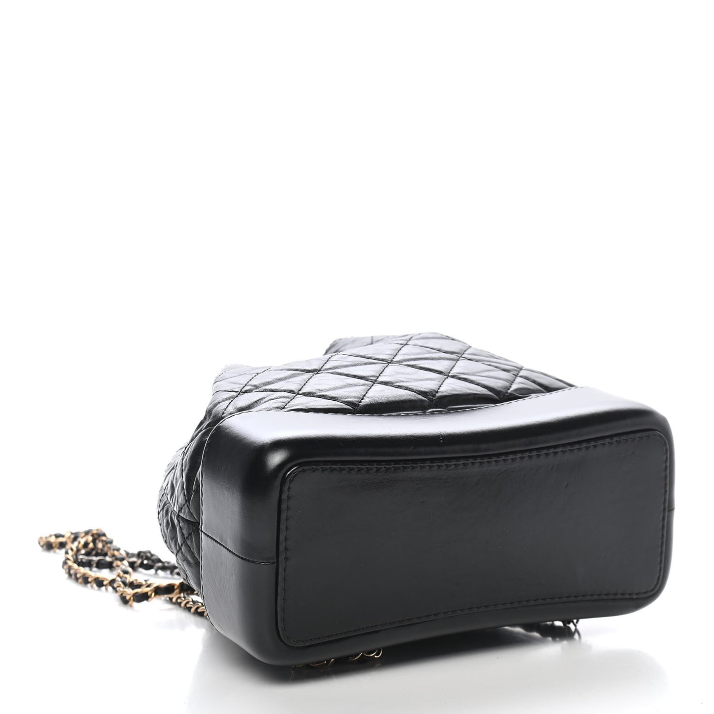 Aged Calfskin Quilted Small Gabrielle Backpack Black