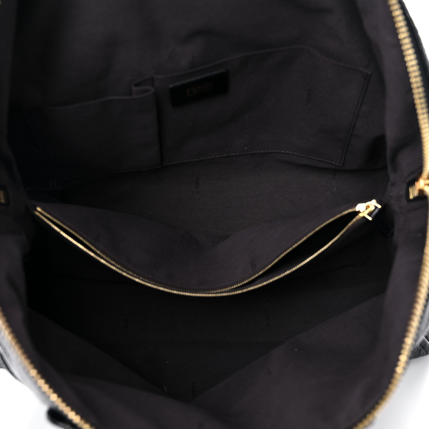 Fendi Pebbled Calfskin Large Chameleon Tote Black 5 of 13