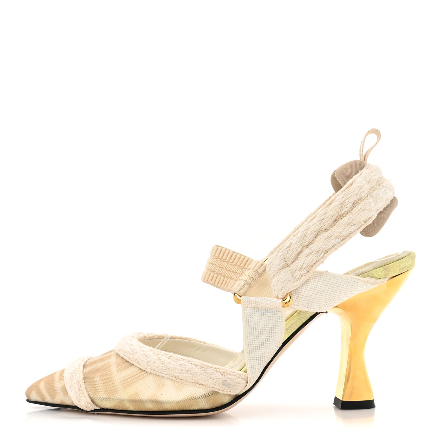 Technical Mesh FF Colibri 85mm Slingback Pumps 38 Avorio Tortora Connecticut
